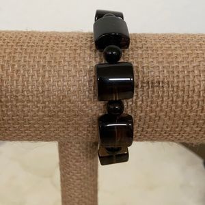 Genuine Black Agate Elastic Bracelet